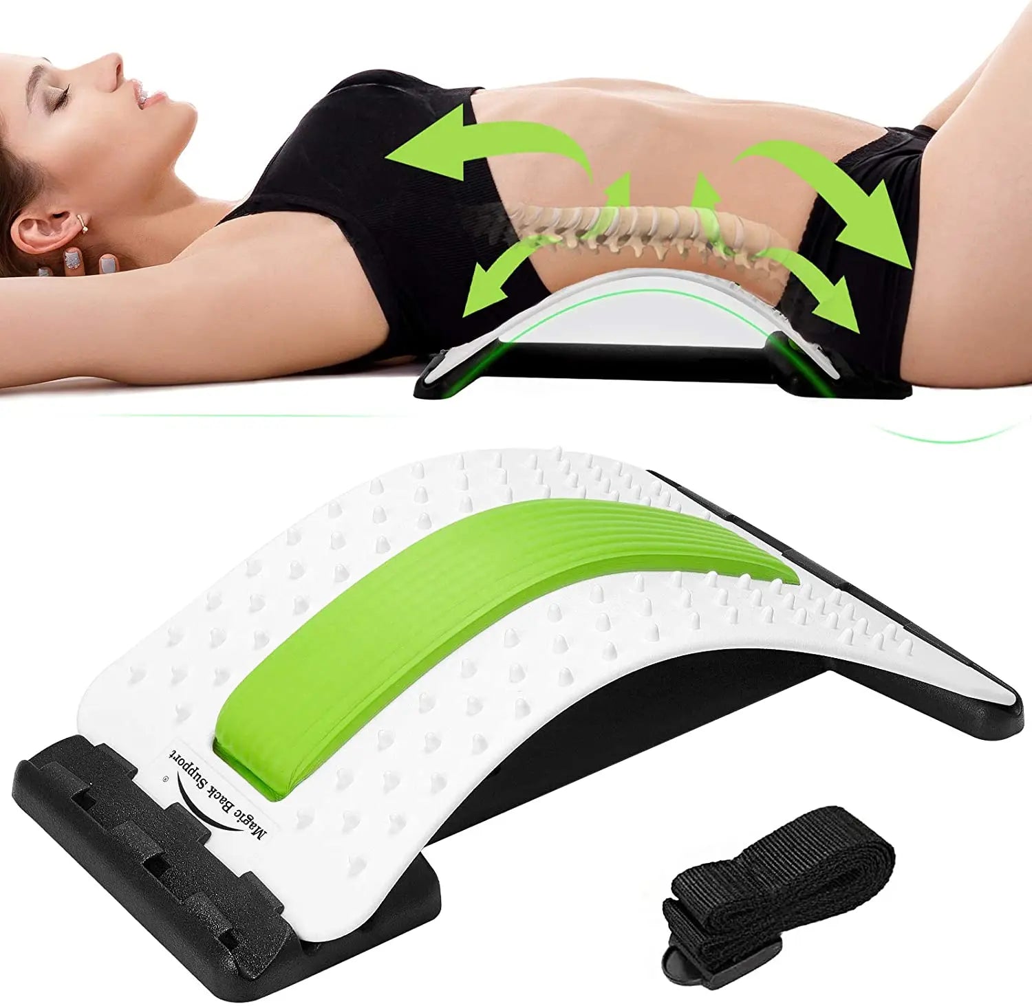 Back Massager Stretcher Lower and Upper Back Pain Relief