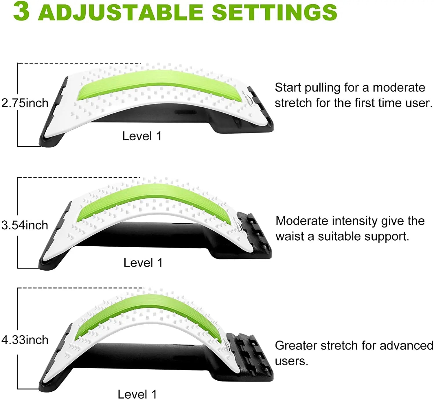 Back Massager Stretcher Lower and Upper Back Pain Relief