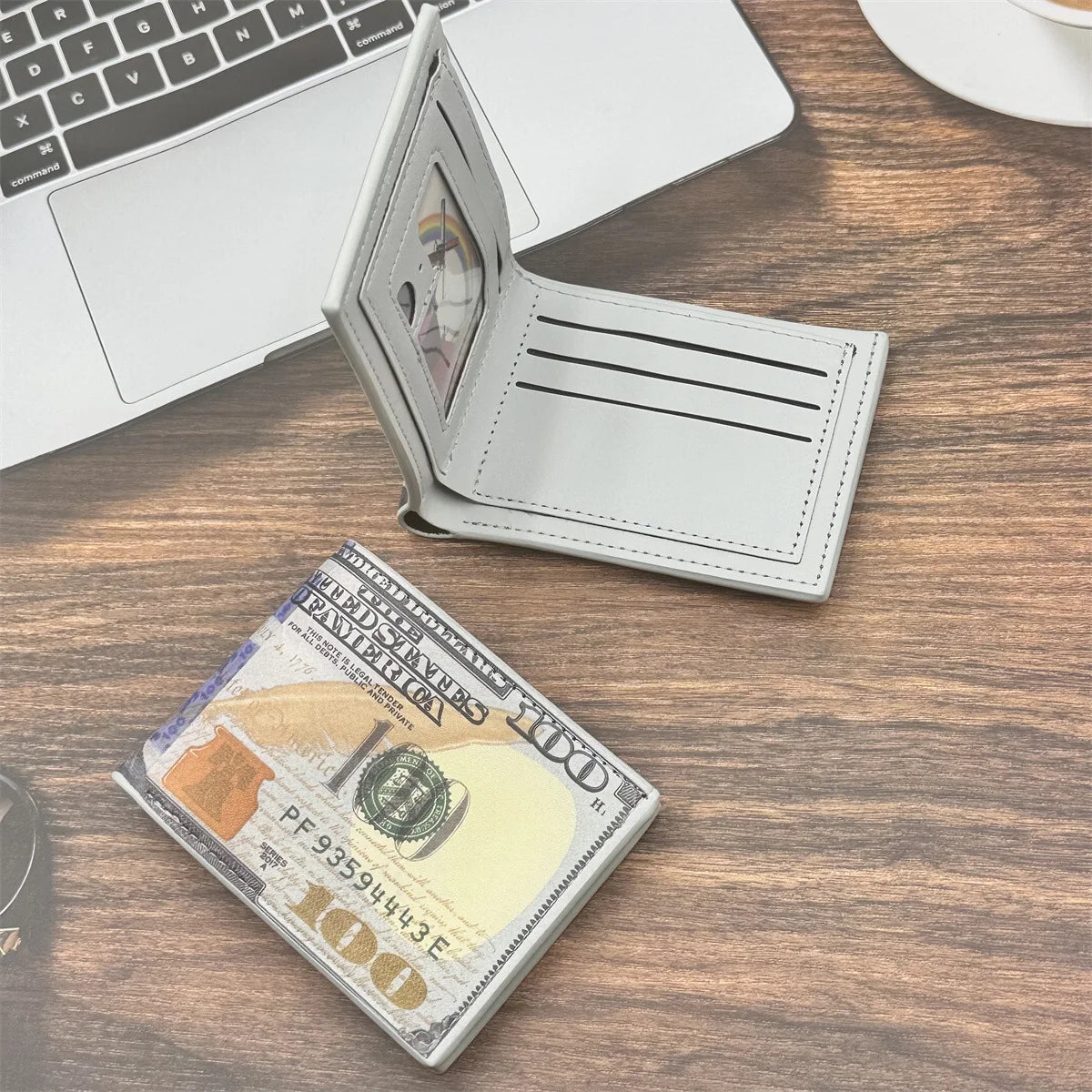 Men's Wallets with 100 US Dollar Pattern Male Leather Wallet