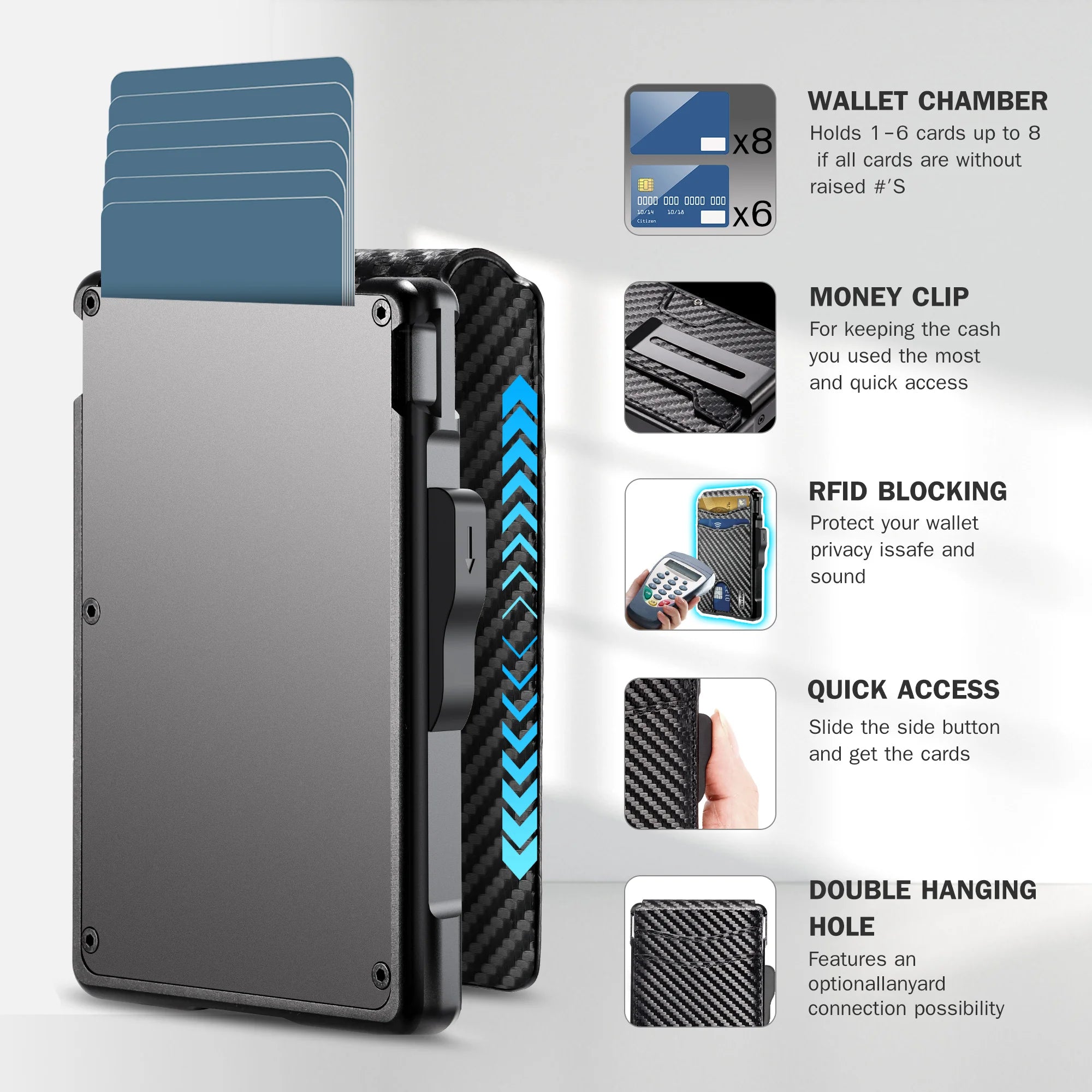 Wallet for Men, Mens Minimalist Wallet 9-13 Cards