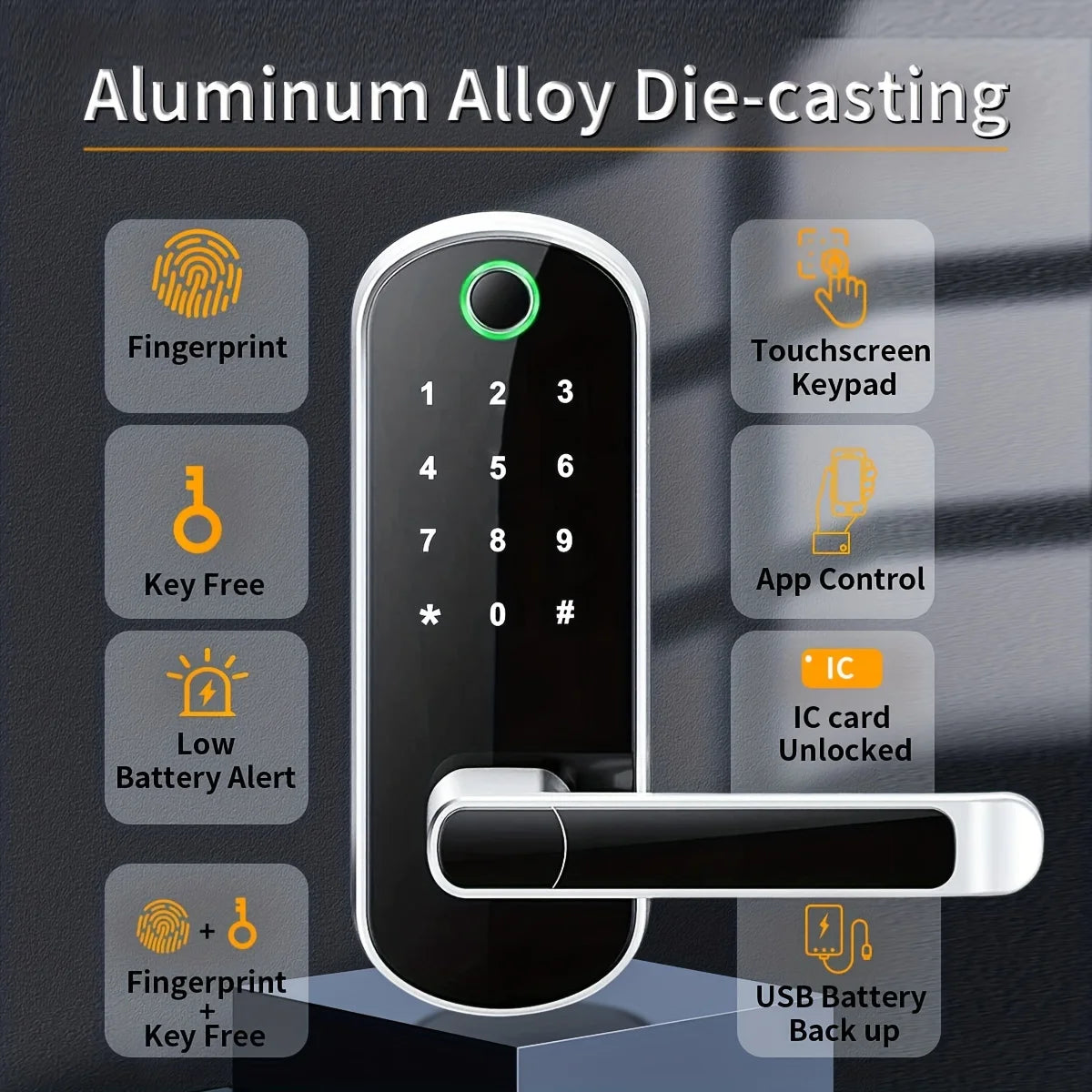 Smart Fingerprint Door Lock App Remote Control Keyless WIFI