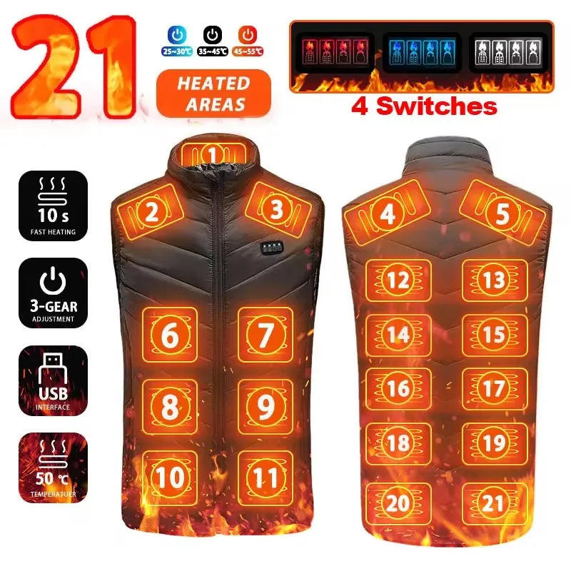 Heated Vest Zones Electric Heated Jackets