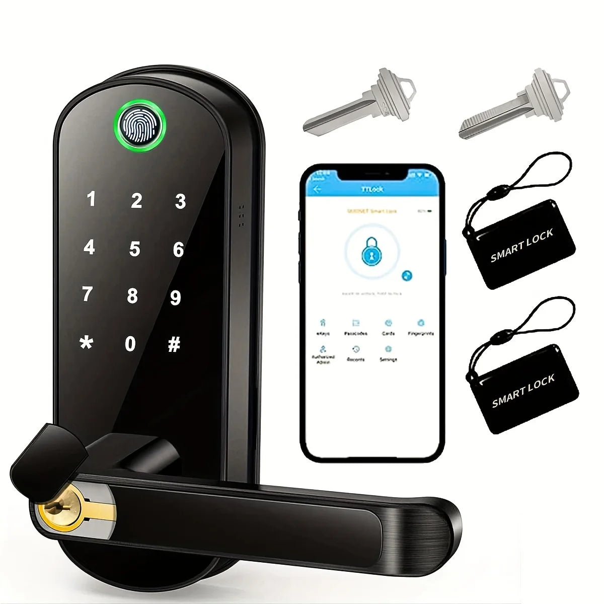 Smart Fingerprint Door Lock App Remote Control Keyless WIFI