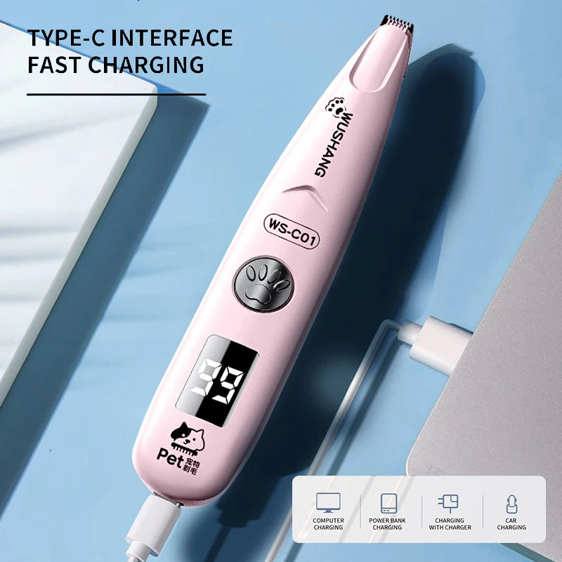 Pet Dog Electric Groomer Trimmer with LED Light Waterproof