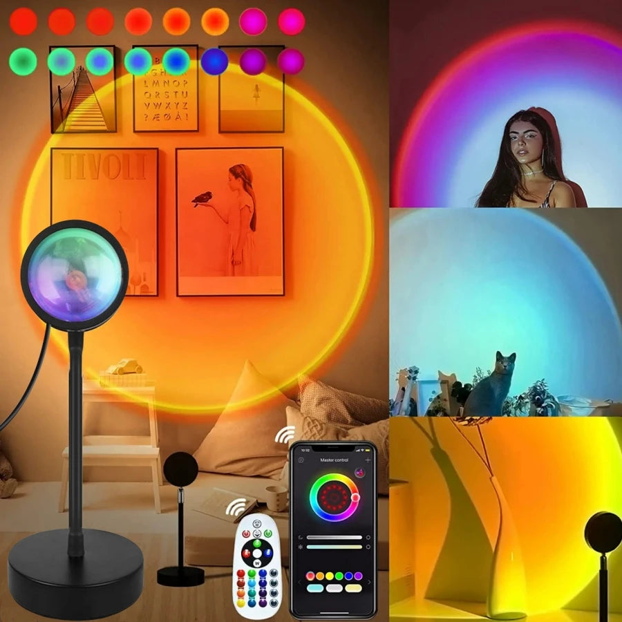 Smart Sunset Lamp Tuya LED Night Light USB RGB