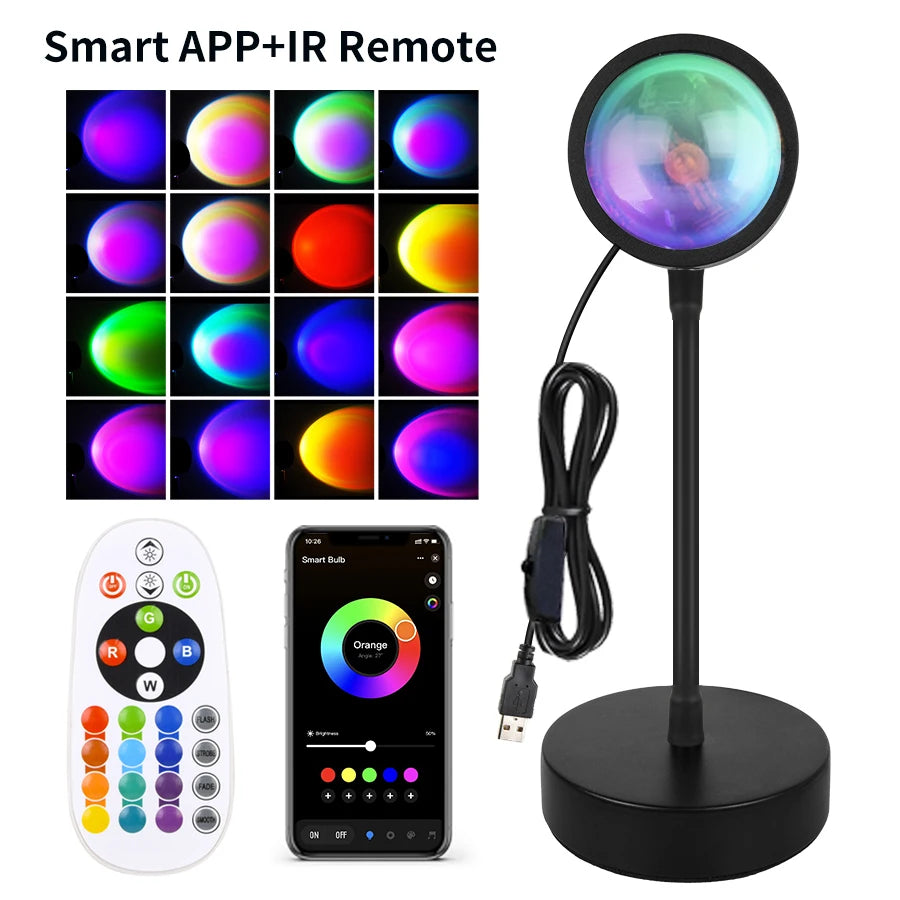 Smart Sunset Lamp Tuya LED Night Light USB RGB