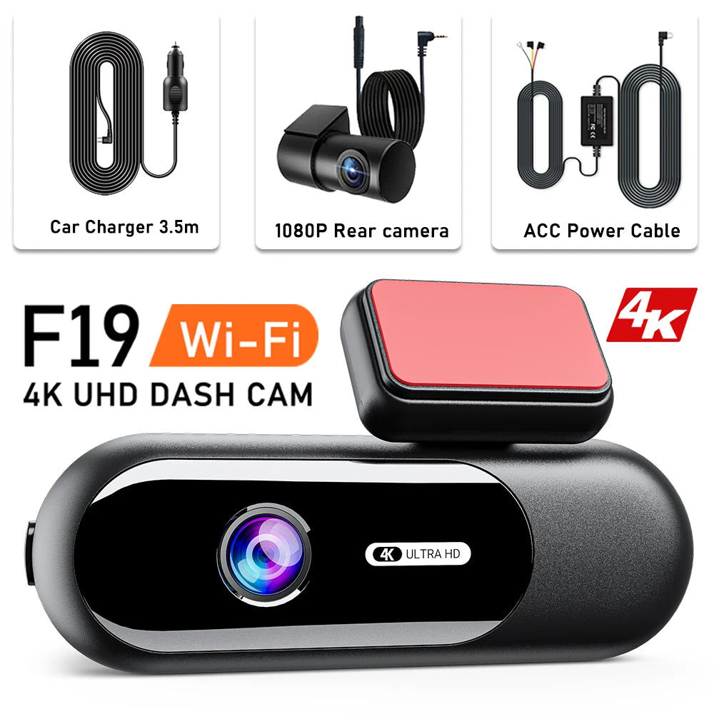 Dash Cam for Car 4K UHD Recording Front Rear Car Camera