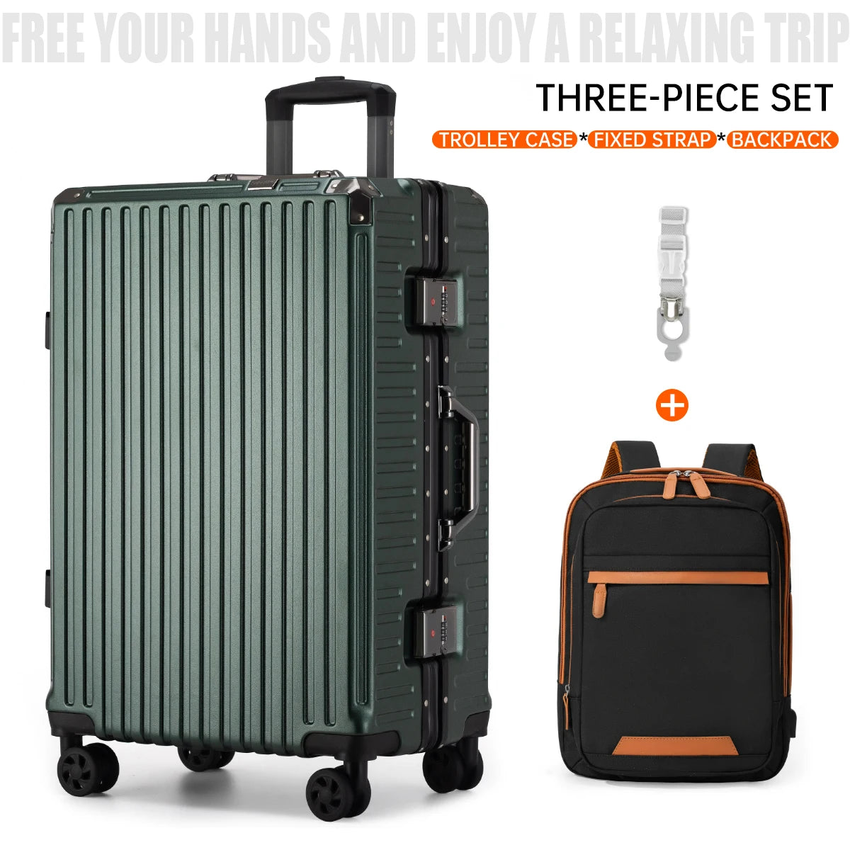 Trolley Luggage 20 24 26 28" Aluminum Frame Rolling Luggage USB