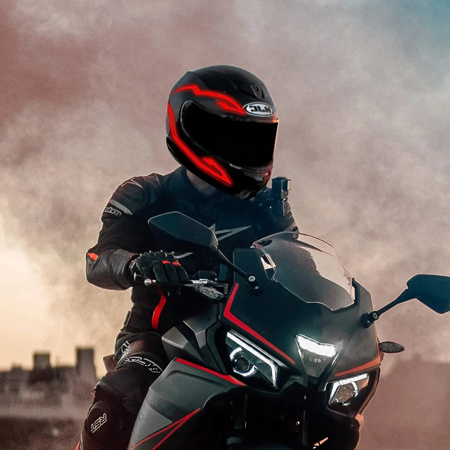 Motorcycle Helmet Light Night Riding Signal Helmet