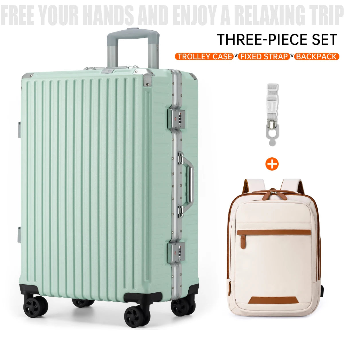 Trolley Luggage 20 24 26 28" Aluminum Frame Rolling Luggage USB