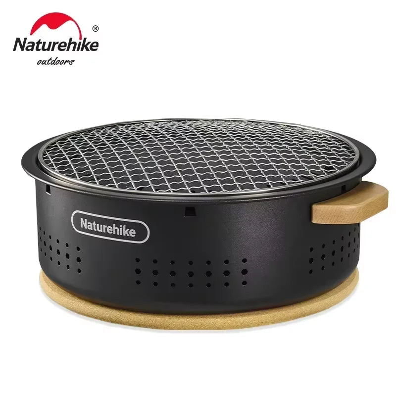 Camping Outdoor Barbecue Griddle Round Tabletop Barbecue Grill Portable