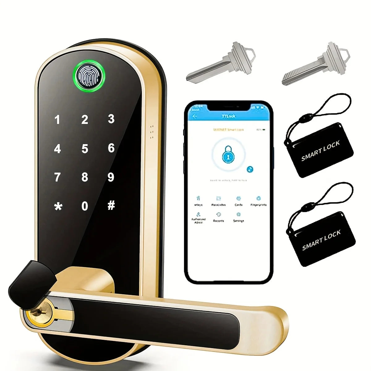 Smart Fingerprint Door Lock App Remote Control Keyless WIFI