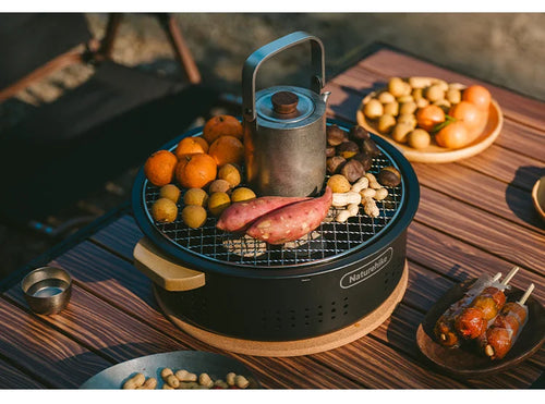 Camping Outdoor Barbecue Griddle Round Tabletop Barbecue Grill Portable