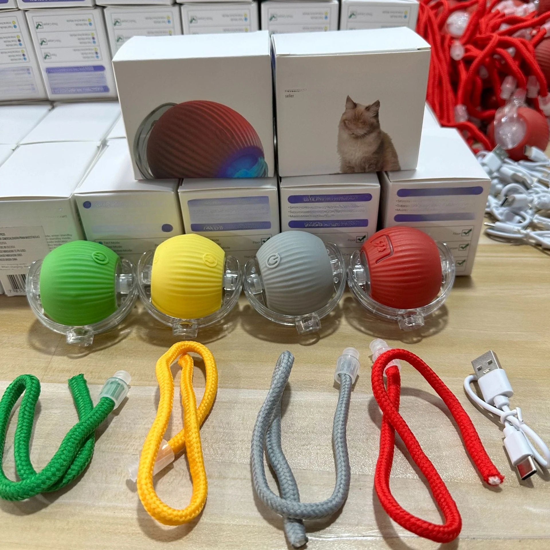 Dog and cat teaser ball toy
