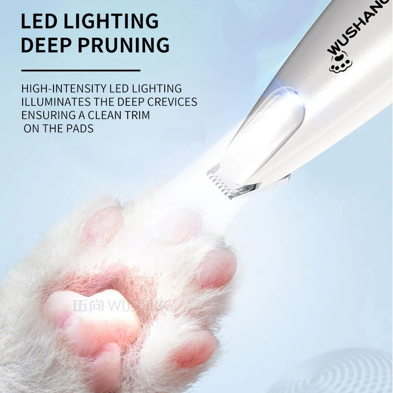 Pet Dog Electric Groomer Trimmer with LED Light Waterproof