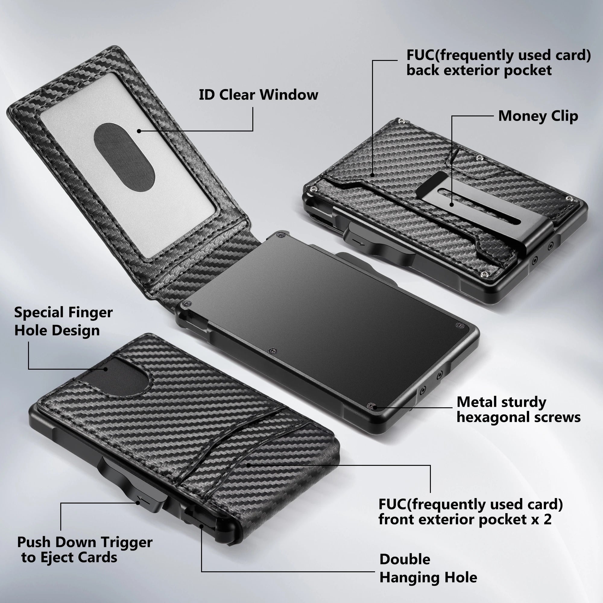 Wallet for Men, Mens Minimalist Wallet 9-13 Cards